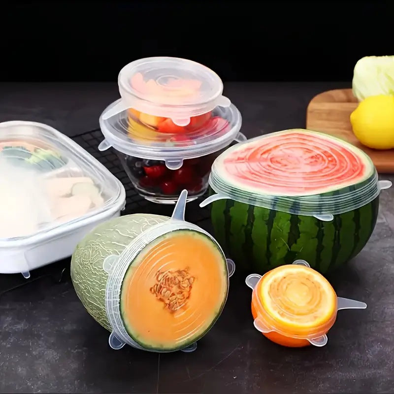Silicone fresh-keeping lid, food-grade silicone food container lid, silicone fresh-keeping cover, smiley face sealing lid, food wrap - cross-border