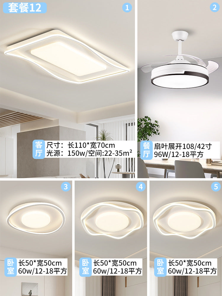 Zhongshan Lighting Factory Direct Sales Living Room Main Light Whole House Package Intelligent Voice Home Improvement Round Room Bedroom Ceiling Light