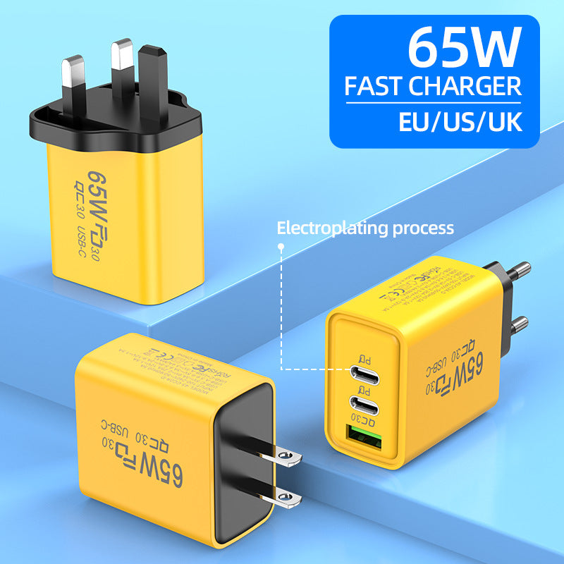exclusive usb+2pd mobile phone charger multi-port universal us standard european standard british standard travel fast charging head new model