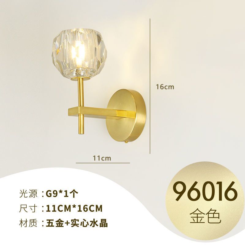 Luxury crystal wall sconce led - minimalist style for living room tv background, bedroom bedside, hallway, aisle, and stairway