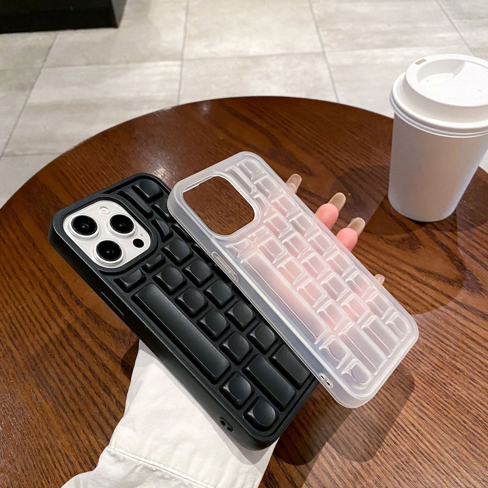 Suitable for iphone16pro keyboard grid mobile phone case apple 11/15 anti-fall soft protective cover findx9spro