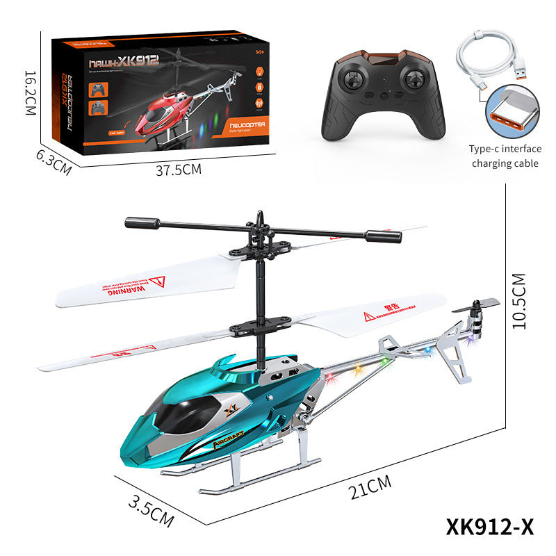 remote control aircraft model, rechargeable, drop-resistant, 3.5-channel, new sensor helicopter, children's flying toy for boys