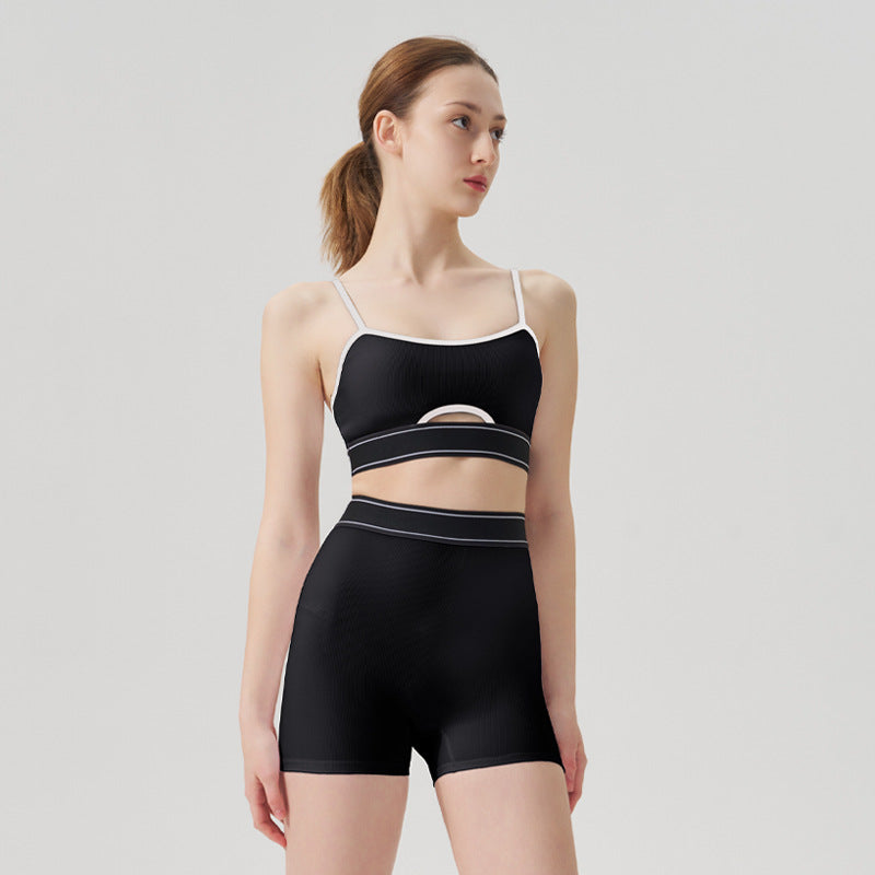 New arrival cross-border sports bra threaded yoga suit bra running fitness topsfashion suspender yoga suit