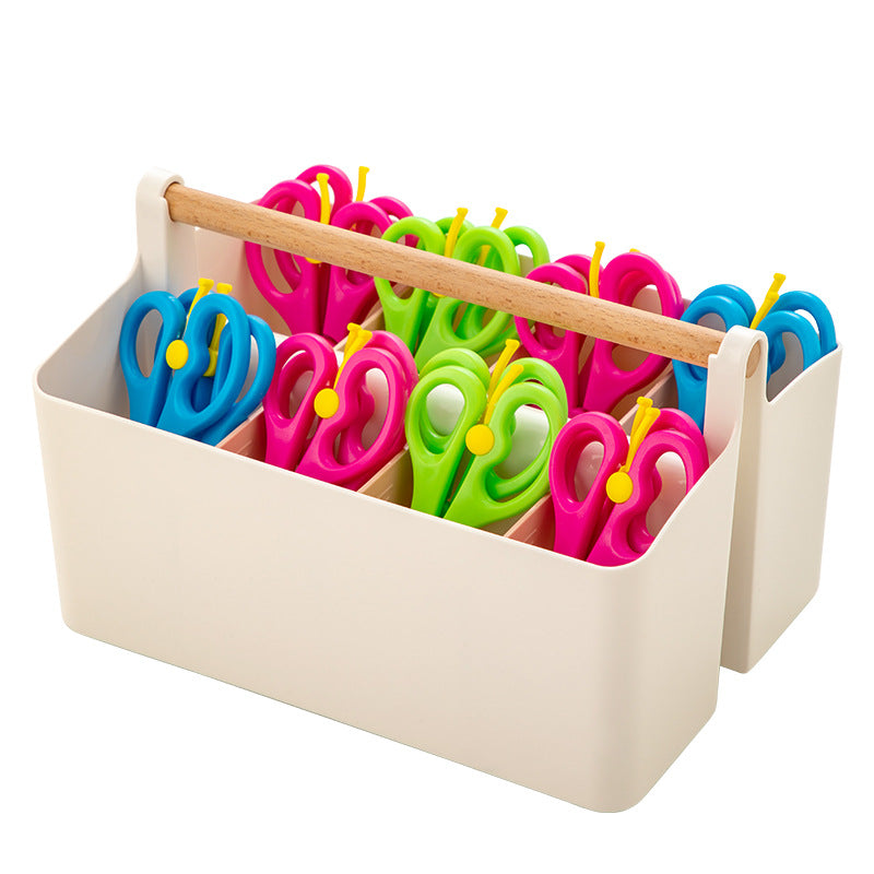 Desktop Stationery Handmade Scissors Storage Box Transparent Mini Household Multifunctional Detachable Grid Portable Storage Box