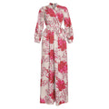 African cross-border e-commerce women's chiffon vintage print fashionable slimming versatile long sleeve maxi dress