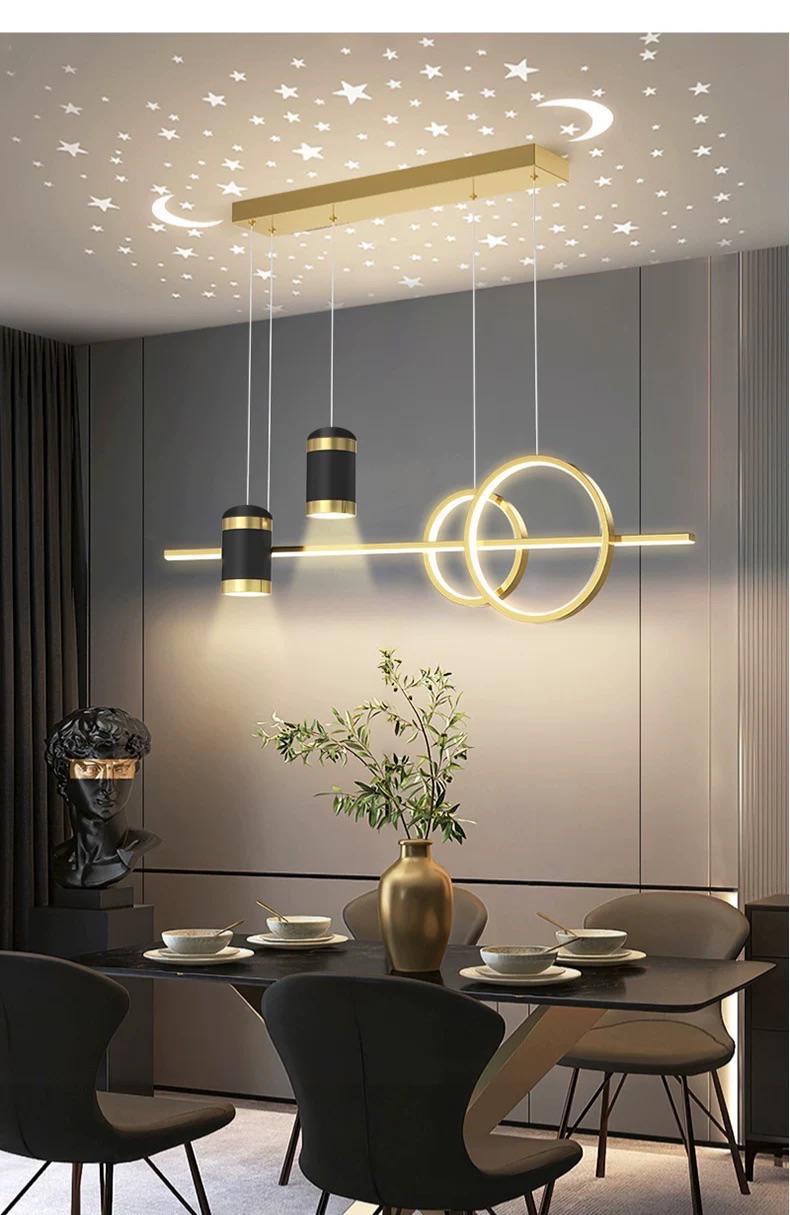Zhongshan living room chandelier Nordic light luxury creative gypsy chandelier modern simple starry sky projection restaurant chandelier