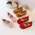 Ready-to-ship korean-style bow-tie princess leather shoes for kids, bean shoes, simple and stylish soft-soled flats for babies