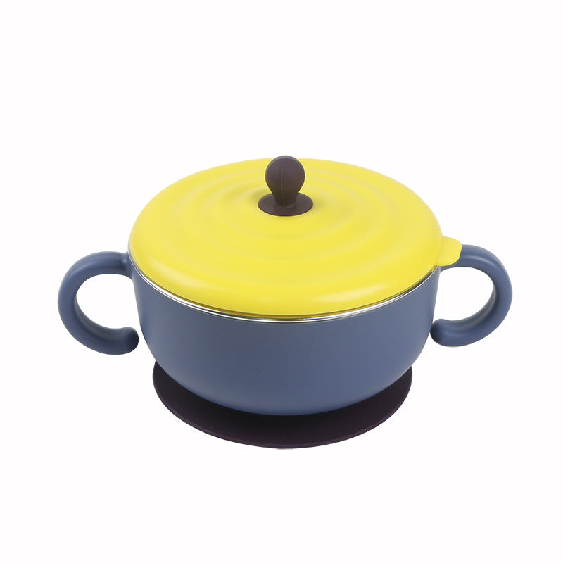 Baby tableware stainless steel grinding food supplement suction cup bowl kids tools maternal and infant products thermal bowl food supplement bowl feeding