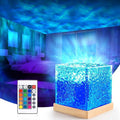 Popular square water ripple light shadow dynamic atmosphere light ins projection night light sunset led nordic small table lamp