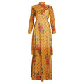 New arrival:  &  stand collar long sleeve printed african plus size women's two-piece dress set