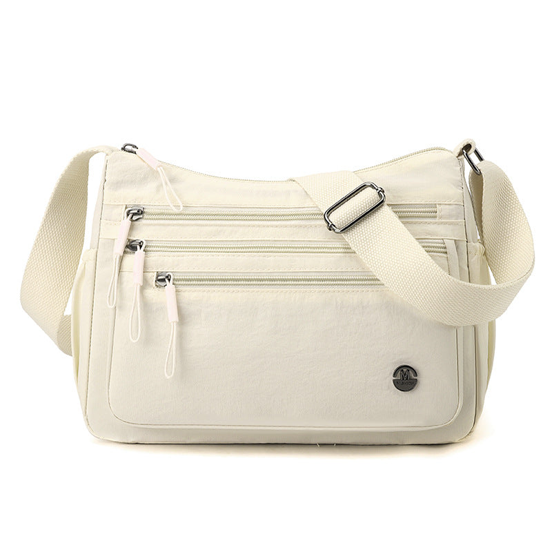 Foreign trade large-capacity casual women's bag 2025 new multi-compartment lightweight shoulder bag fashionable nylon simple messenger bag