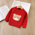 24winter christmas kidssweater chenille thickened boys and girls cartoon bear new year's greetings knittingsuit