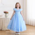new arrivalkids dress flower girl wedding dress long skirt lace mesh tutu birthday party princess dress wholesale