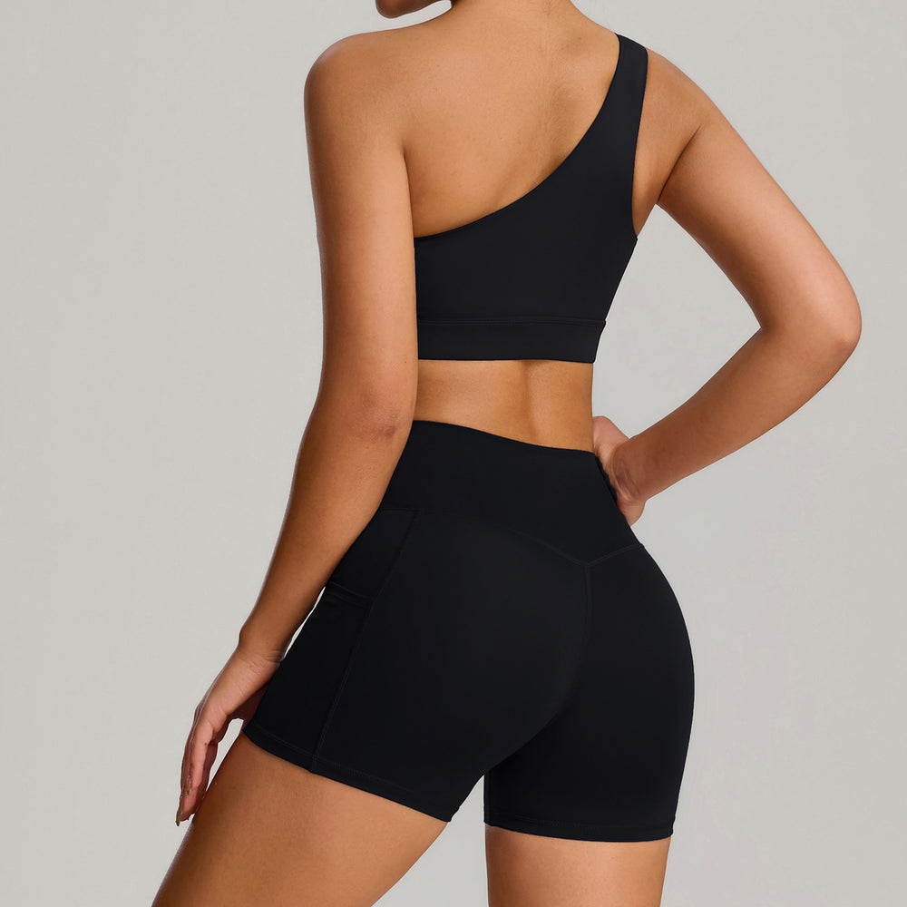 European and american style new yoga outfit set for women - summer pocket workout set, premium slim-fit activewear