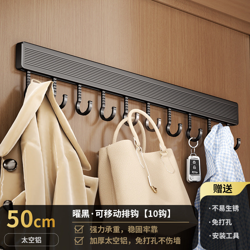 Space aluminum hook, viscose, strong non-punching adhesive hook, door back coat hook, bathroom, kitchen wall wall-mounted storage