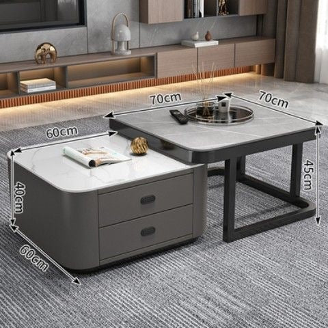 Rock slab coffee table living room for homenew arrivalpopularaccessible luxuryclassy table square folding marble small apartment tea table