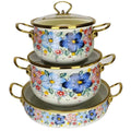 Factory direct sales cross-border hot selling thousands of charming flowers, birds and flowers enamel soup pot 20cm24cm30cm