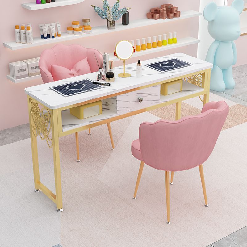 Accessible luxury high-power vacuum cleaner manicure table and chair imitation marble suit double popular table economical manicure table