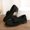 plus size round toe low heel small flats women's spring & fallnew arrivalelegant thick heel slip-on fashion pure color loafers