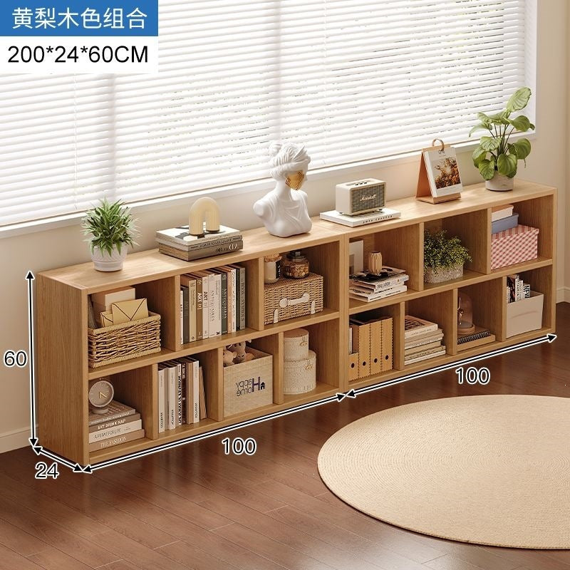 Bookshelf storage rack simple floor-standing wall-mounted storage cabinet rental house multi-layer living room for home bedroom small bookcase