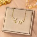 Popular stylish copper inlaid zirconium full diamond butterfly necklace for women eleganteasiest for matchfashion non-fading clavicle chain jewelry