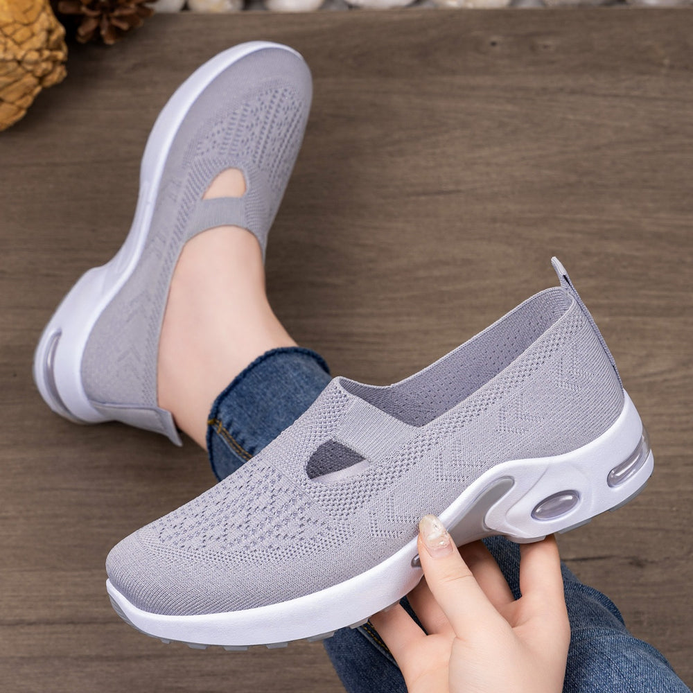 Exportplus sizespringnew arrival flying mesh shoes women's slip-on thick sole breathable casual shoes soft bottom cushion shoes women