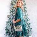 european and american export new arrival direct sales colorful fashion sequin round neck loose waist short sleeve dress banquet gown