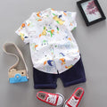 Kids' clothing boys' shirt short sleeve set, boys' short sleeve shirt, boys' clothing, baby boy shirt set