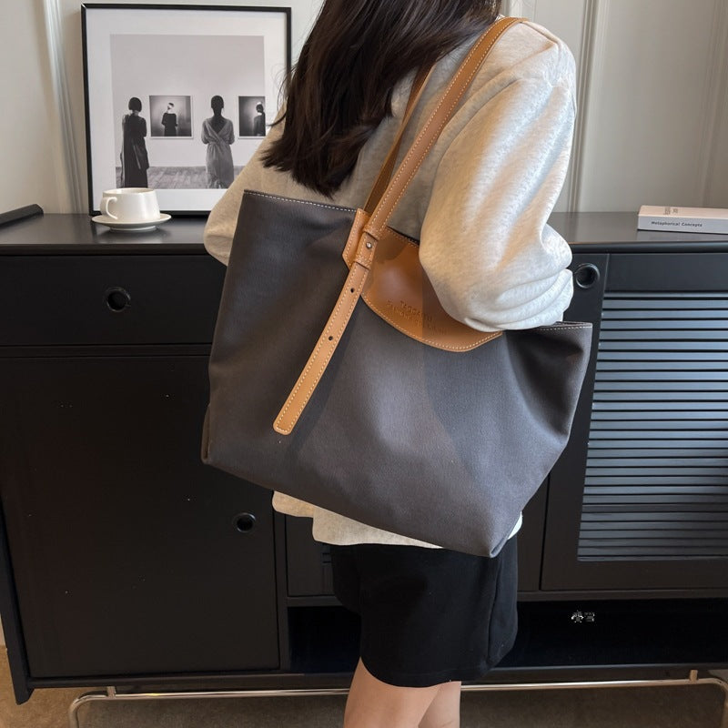 Casual large-capacity bag 2024 new women's bag fashionable Ruiying commuter shoulder bag foreign versatile large tote bag