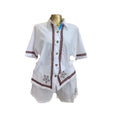 European and american cross-border women's fashion:  summer new collection - chic and elegant loose-fit turn-down collar short-sleeve shirt and wide-leg shorts set