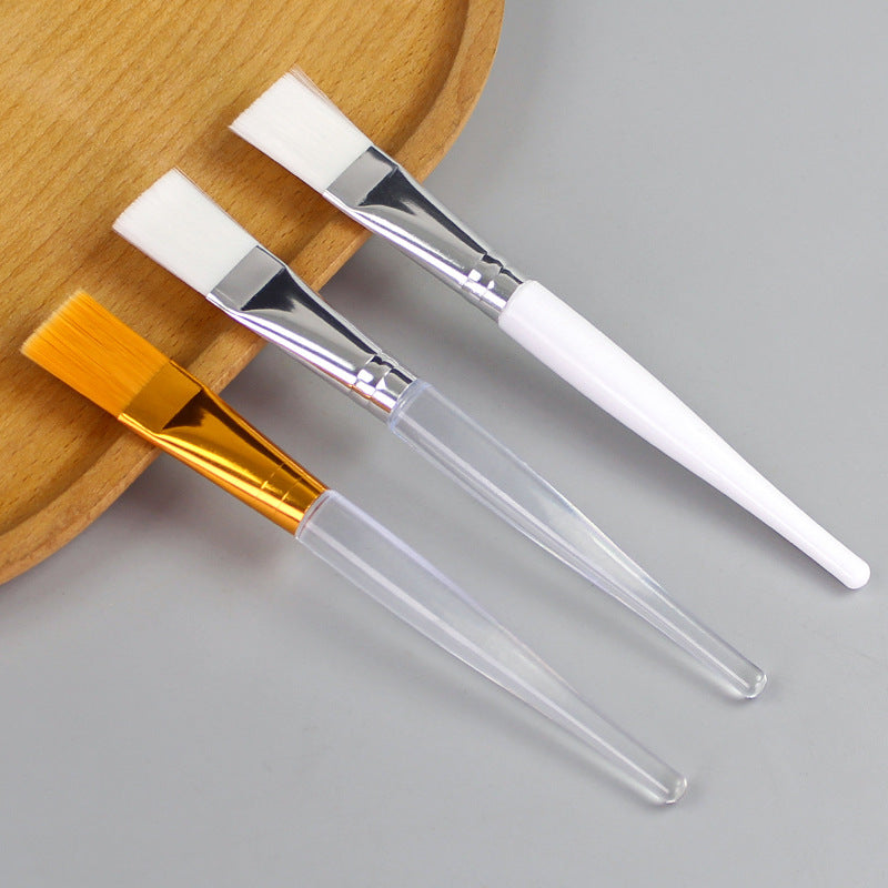 Beauty brush makeup brush transparent rod facial mask brush gold aluminum sleeve brown yellow hair brush tea pen individually packaged pot pen