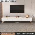 【no assembly required】180cm chanel rock slab tv stand with white cabinet and gold airplane legs