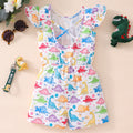 Kids' flutter sleeve striped butterfly open-back romper