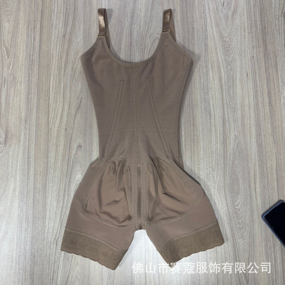 new cross-border steel-boned corset bodysuit - tummy control, butt lift, slimming shapewear with zipper closure
