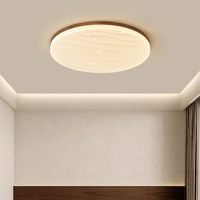 New Chinese ceiling light, living room main light, solid wood ultra-thin walnut medium and ancient style retro bedroom whole house lighting package
