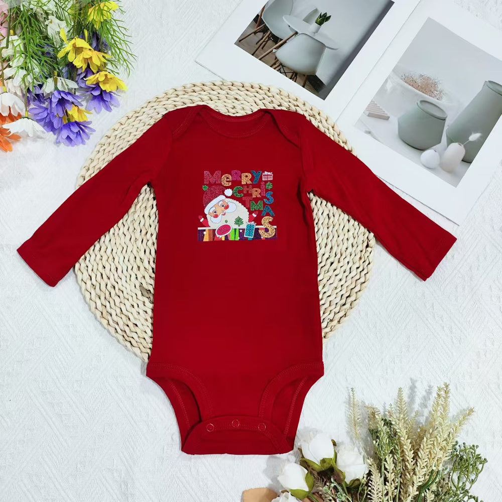 Original overstock: european & american style christmas romper for infants & toddlers - unisex, newborn, 100% cotton, one-piece crawling suit