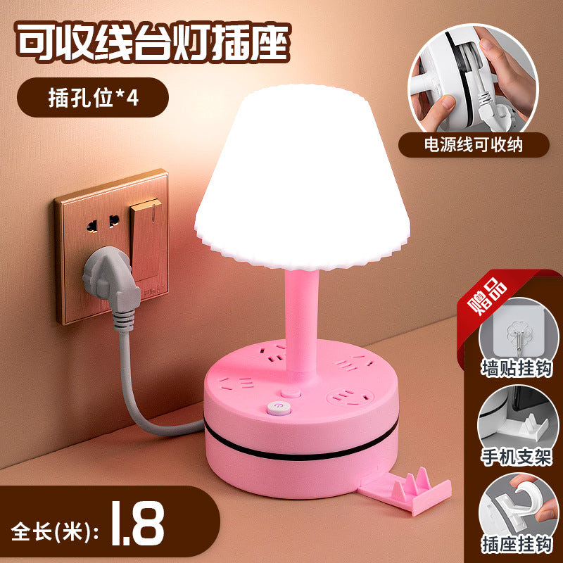 Collapsible power strip with integrated usb charging and eye-care desk lamp - perfect for home, office, or dorm room