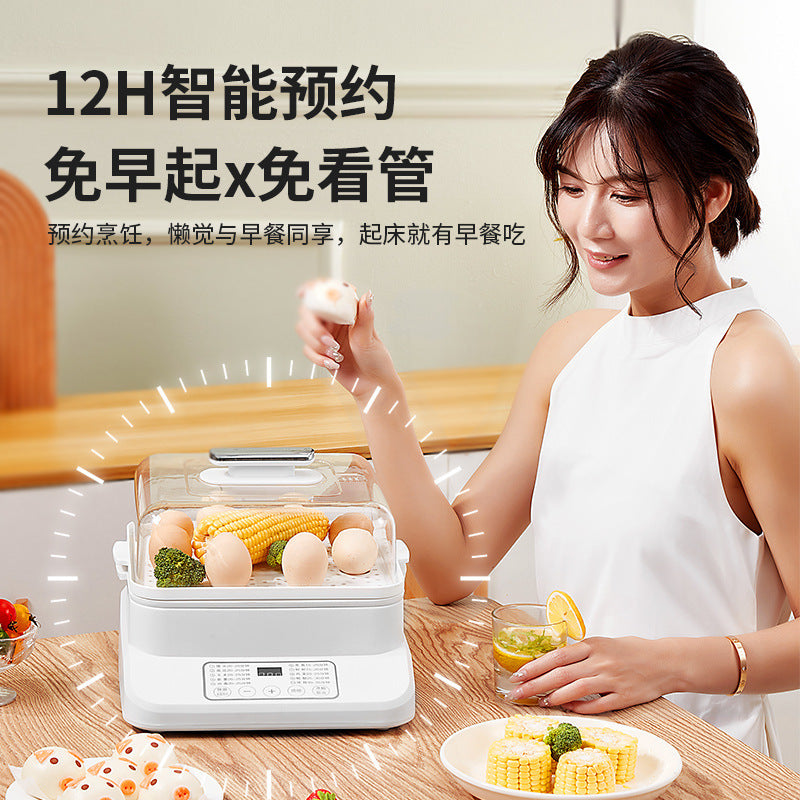 Export foreign trade cross-border computer model multi-functional large-capacity timed electric steamer box steaming and stewing three-layer multi-layer