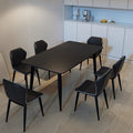 Nordic pure white slate dining table and chair for home small apartment pure black normcoreaccessible luxuryclassy sense new arrival pure black dining table