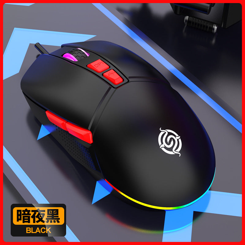 Viper Q10 Mecha Wind Wired Gaming Mouse Desktop Computer Notebook RGB Lighting Esports LOL Macro Programming