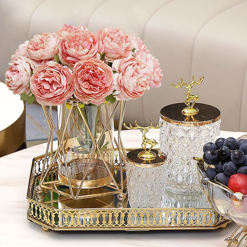 Luxury-style creative hydroponic glass vase - high-end living room & dining table decor - premium floral arrangement display piece