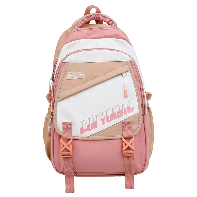 New junior high school schoolbag, college student college style casual simple backpack, fashion trend middle school backpack