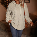 Fall and wintercasualstuffed hooded tops stereo rhombus jacquard drawstring loosepulloversweatshirtheattechoutwear goods