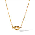 European and american fashion ins minimalist 18k gold plated knotted necklace titanium steel short rope cross pendant four-piece jewelry set