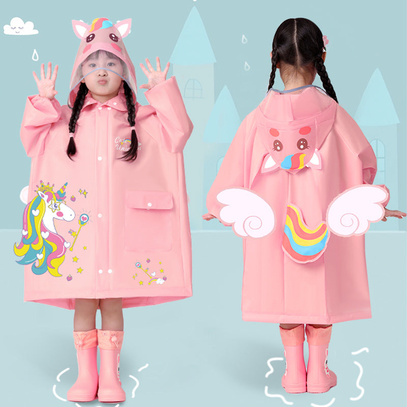 Kids' raincoat - new  design for boys and girls, ages 3-10. perfect for school, with backpack space