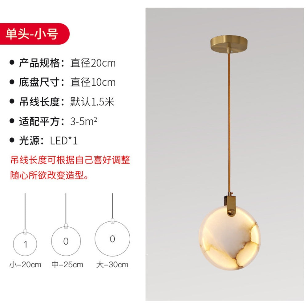 Source factory cross-border wholesale hot style natural accessible luxury spanish marble chandelier bedroom bedside decoration small chandelier