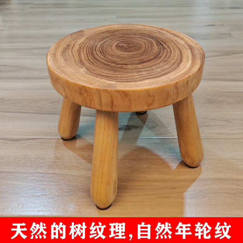 香樟实木小凳子家用客厅小板凳老式换鞋凳小矮凳儿童小木凳方凳圆