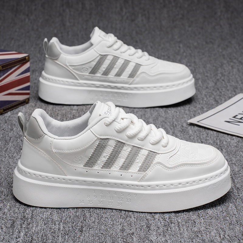 Men's shoes 2026 new spring breathable casual skate shoes versatile thick-soled sneakers men's athletic student white trendy shoes