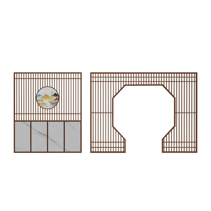 New Chinese-style moon cave door private room screen hotel restaurant wrought iron box card seat catering barbecue hot pot arch partition