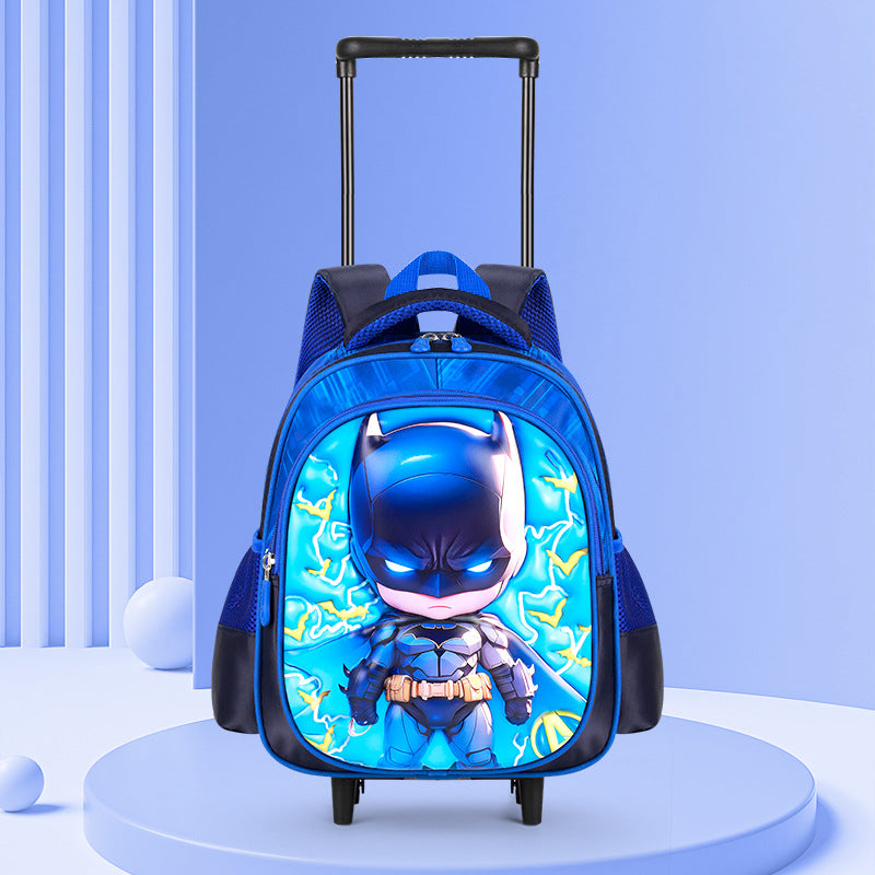 2026 new 3d dinosaur kindergarten trolley backpack - large capacity, lightweight, and easy-push cart backpack